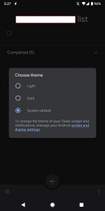 Google task dark theme